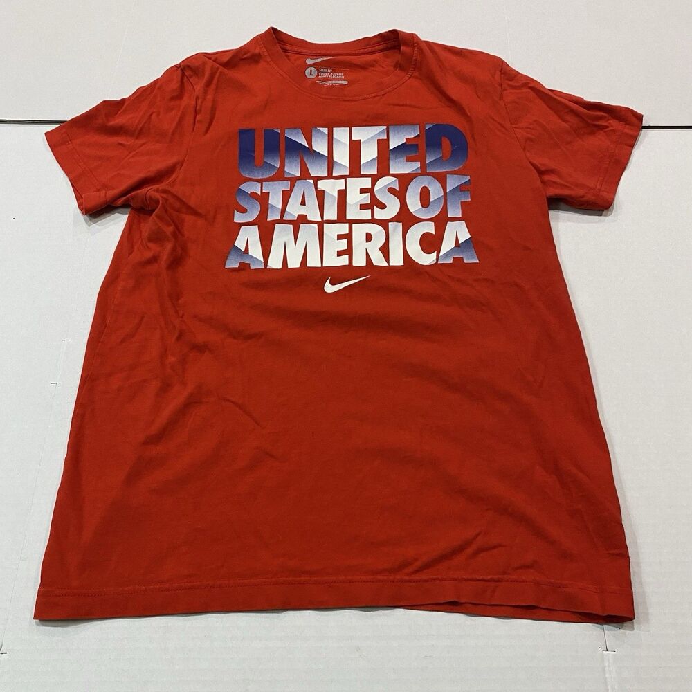 Nike USA Soccer Unisex Red Shirt Size Large